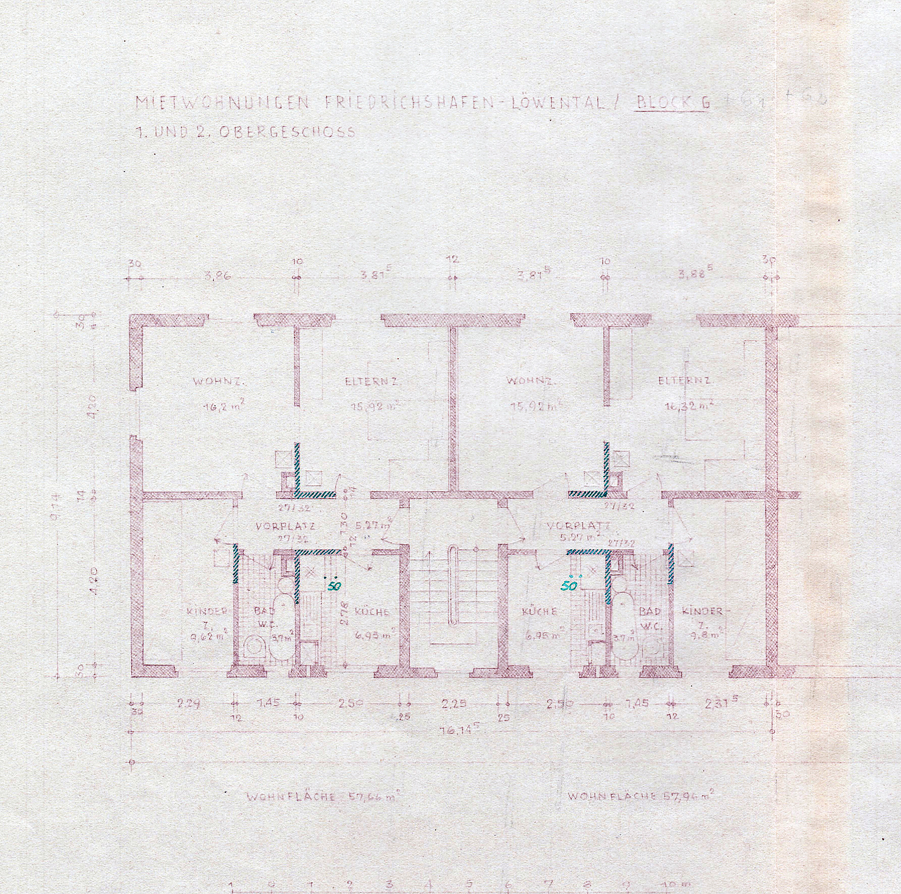 Historischer Grundriss der Wohnung